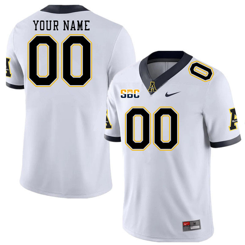 Custom Appalachian State Mountaineers Name And Number College Football Jerseys Stitched-White